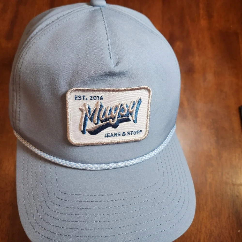 Mugsy Jeans Hat Snapback One Size Rope Trucker Cap Gray Performance‎